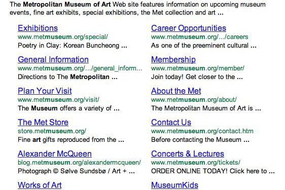 Google Sitelinks nuevos