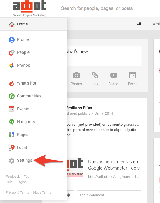 Google Plus (Configuración)