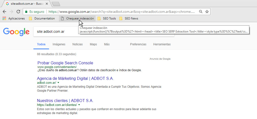 Cómo copiar URLs de un SERP de Google para trabajarlo